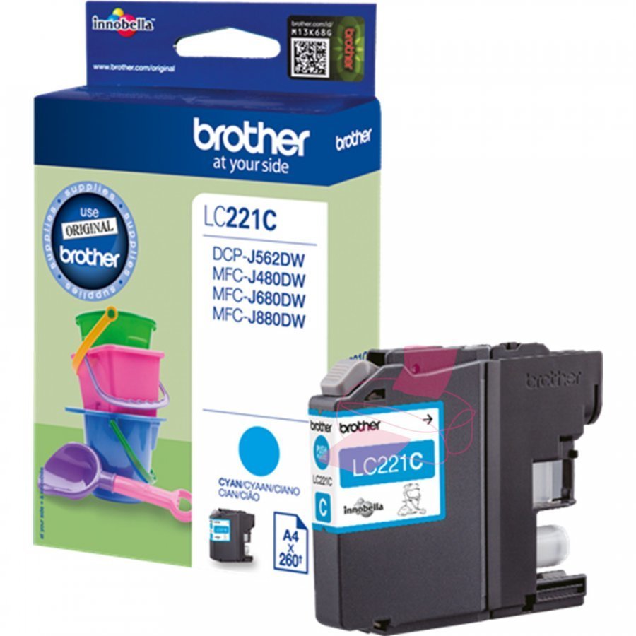 Brother LC221C Cyan Mustepatruuna