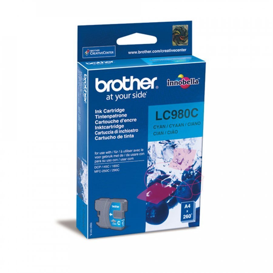 Brother LC980C Cyan Mustepatruuna