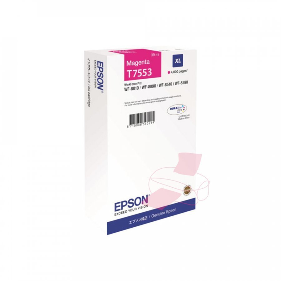 Epson T7553 Magenta Mustepatruuna