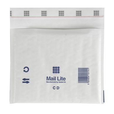 Kuplapussi Mail Lite Cd 180x160mm Valkoinen 100 kpl
