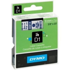 Merkkausnauha Dymo D1 9mm Sininen Valkoisella Pohjalla