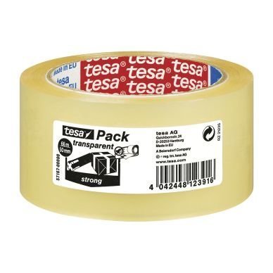 Pakkausteippi Tesa Strong 66m X 50mm Kirkas 6 rll