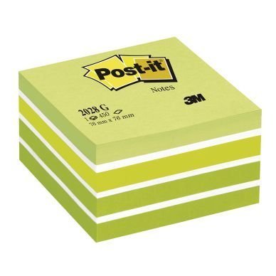 Post-It Kuutio 76x76 mm Vihreä/Valkoinen